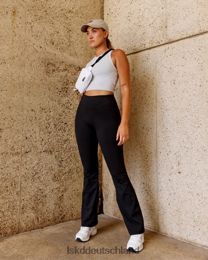 Frauen LSKD Alltags-Leggings mit ausgestelltem Schnitt – Schwarz Bekleidung VD2NLV532