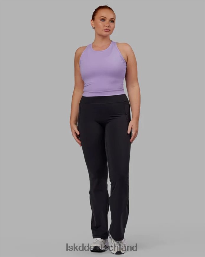 Frauen LSKD Alltags-Leggings mit ausgestelltem Schnitt und Taschen – Schwarz Bekleidung VD2NLV659