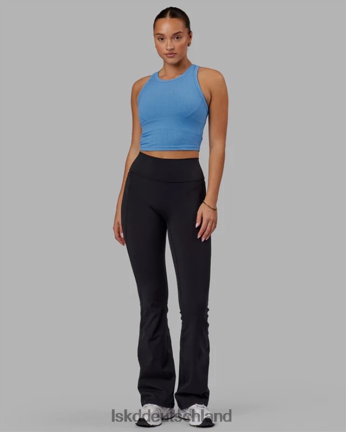 Frauen LSKD Alltags-Leggings mit ausgestelltem Schnitt und Taschen – Schwarz Bekleidung VD2NLV659
