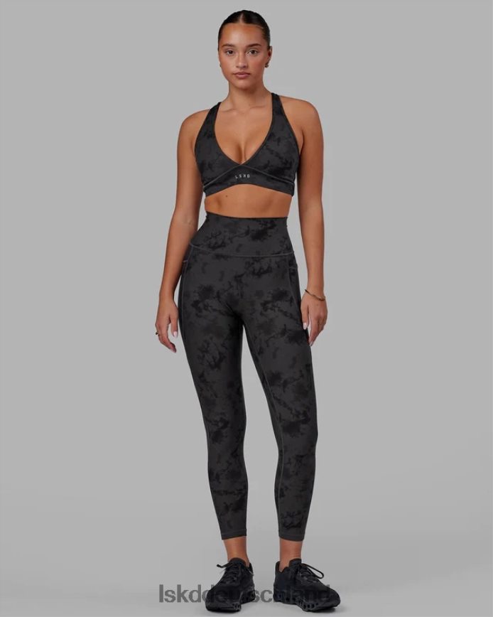 Frauen LSKD Fusion-Leggings in 7/8-Länge – schwarzes Batikmuster Bekleidung VD2NLV610