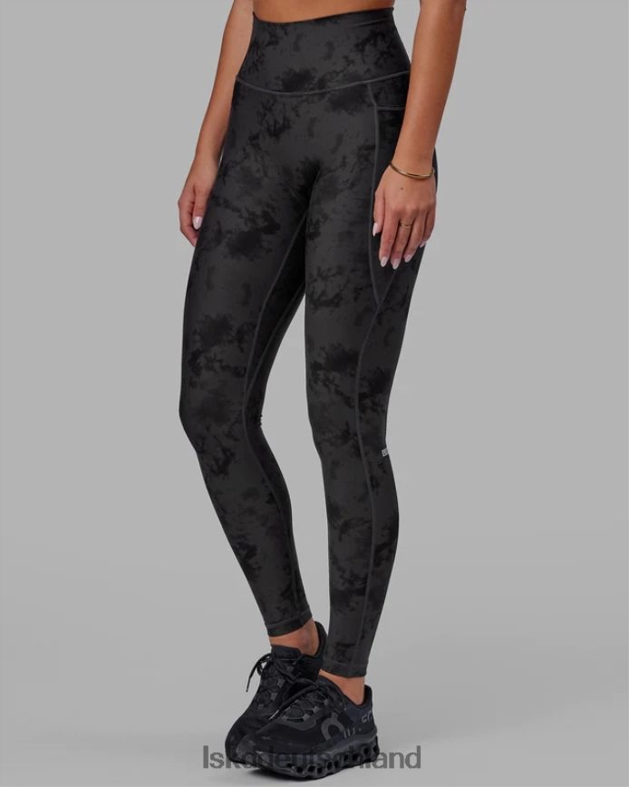 Frauen LSKD Fusion-Leggings in voller Länge – schwarzes Batikmuster Bekleidung VD2NLV599