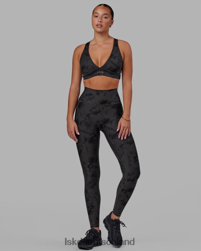 Frauen LSKD Fusion-Leggings in voller Länge – schwarzes Batikmuster Bekleidung VD2NLV599