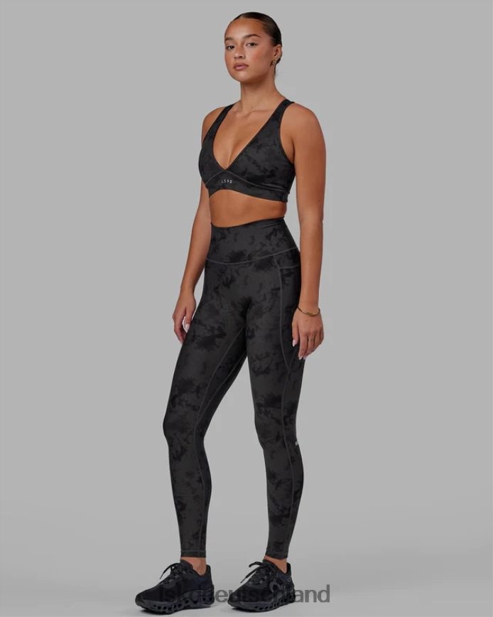 Frauen LSKD Fusion-Leggings in voller Länge – schwarzes Batikmuster Bekleidung VD2NLV599