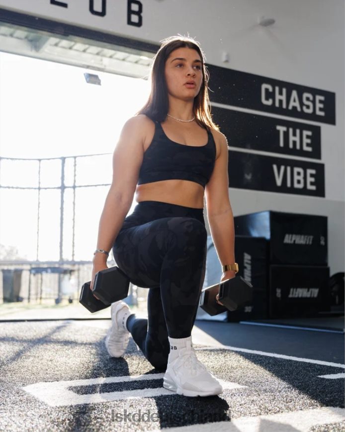 Frauen LSKD Fusion-Leggings in voller Länge – schwarzes Tarnmuster Bekleidung VD2NLV560
