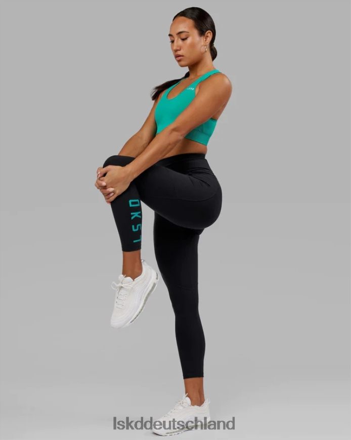 Frauen LSKD Rep-Leggings in 7/8-Länge – Schwarz-Hyper-Teal Bekleidung VD2NLV554