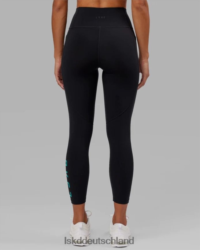 Frauen LSKD Rep-Leggings in 7/8-Länge – Schwarz-Hyper-Teal Bekleidung VD2NLV554