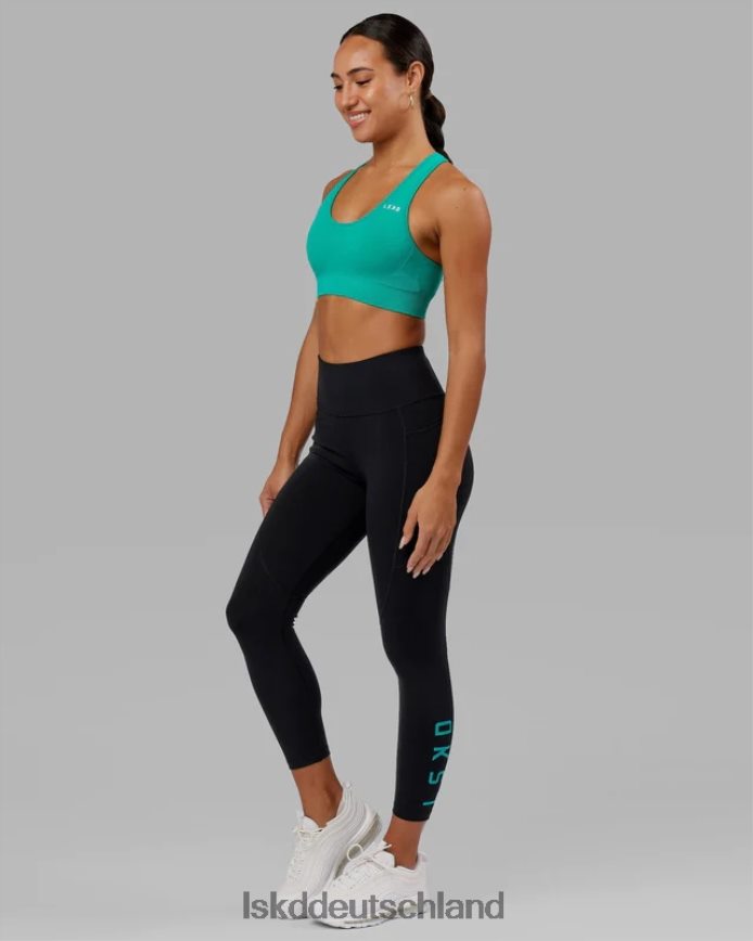 Frauen LSKD Rep-Leggings in 7/8-Länge – Schwarz-Hyper-Teal Bekleidung VD2NLV554
