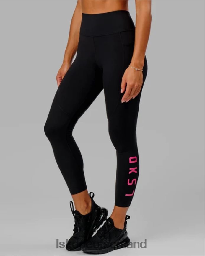Frauen LSKD Rep-Leggings in voller Länge – Schwarz-Boysenberry Bekleidung VD2NLV715