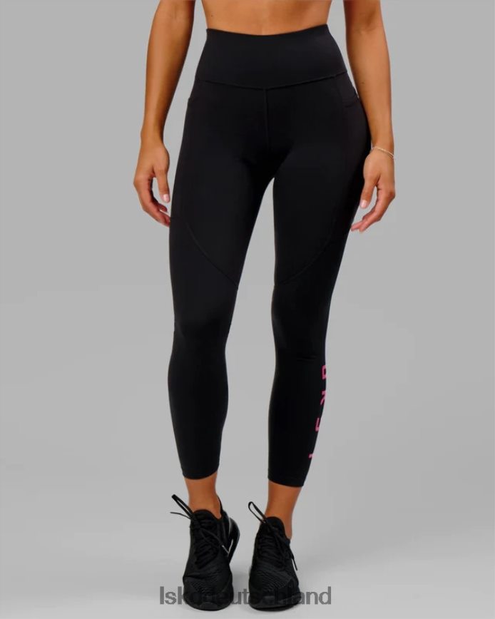 Frauen LSKD Rep-Leggings in voller Länge – Schwarz-Boysenberry Bekleidung VD2NLV715