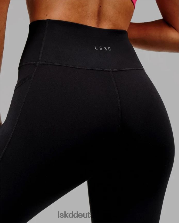 Frauen LSKD Rep-Leggings in voller Länge – Schwarz-Boysenberry Bekleidung VD2NLV715