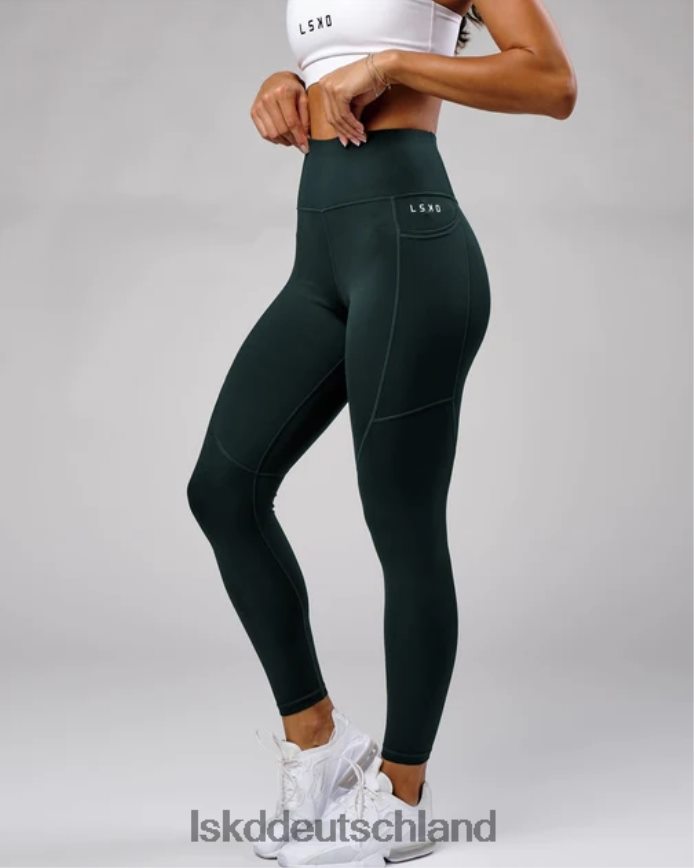 Frauen LSKD Rep-Leggings in voller Länge mit kleinem Logo – tiefes Blaugrün Bekleidung VD2NLV733