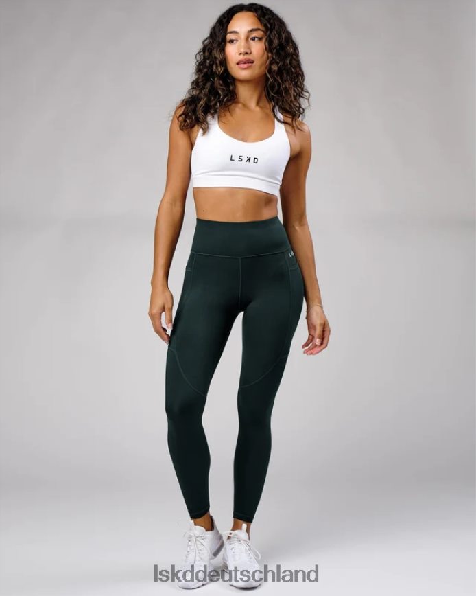 Frauen LSKD Rep-Leggings in voller Länge mit kleinem Logo – tiefes Blaugrün Bekleidung VD2NLV733