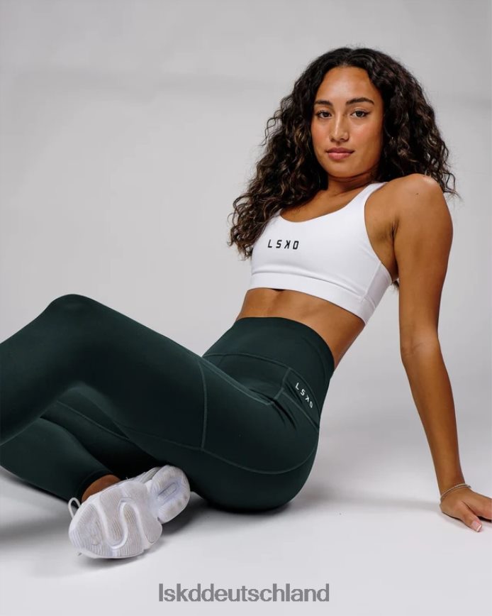 Frauen LSKD Rep-Leggings in voller Länge mit kleinem Logo – tiefes Blaugrün Bekleidung VD2NLV733