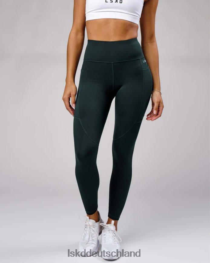 Frauen LSKD Rep-Leggings in voller Länge mit kleinem Logo – tiefes Blaugrün Bekleidung VD2NLV733