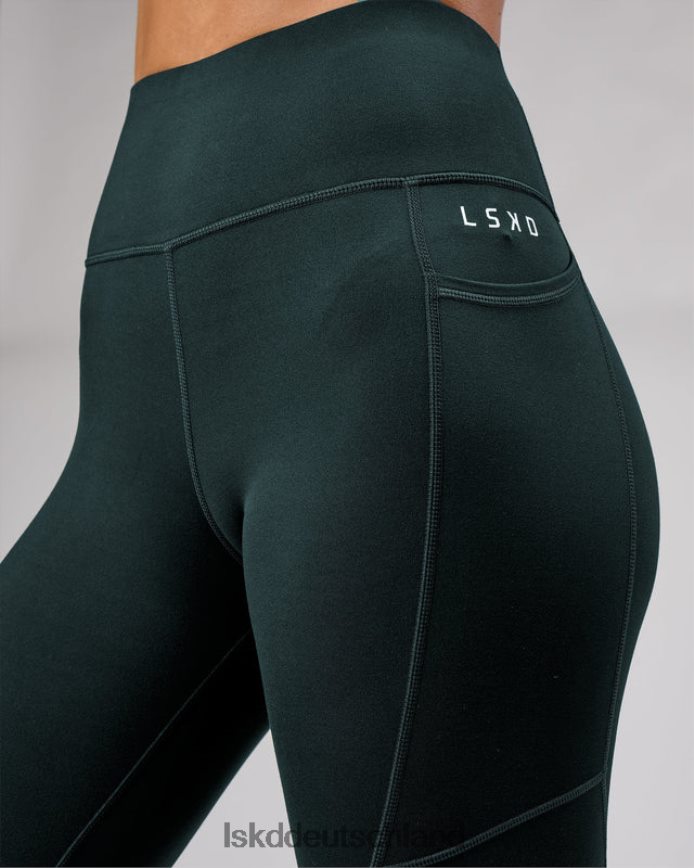 Frauen LSKD Rep-Leggings in voller Länge mit kleinem Logo – tiefes Blaugrün Bekleidung VD2NLV733