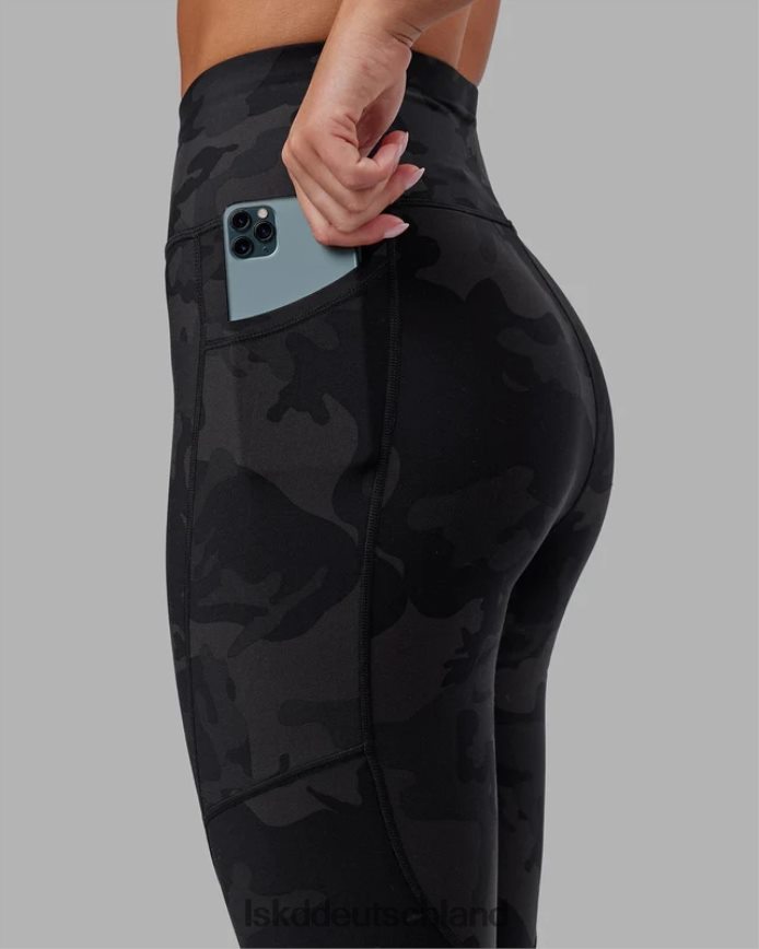 Frauen LSKD Rip-Leggings in 7/8-Länge – schwarzes Tarnmuster Bekleidung VD2NLV543