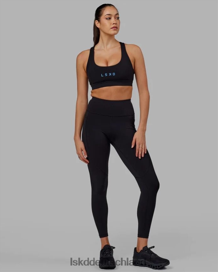 Frauen LSKD Rip-Leggings in voller Länge – Schwarz-Azurblau Bekleidung VD2NLV593