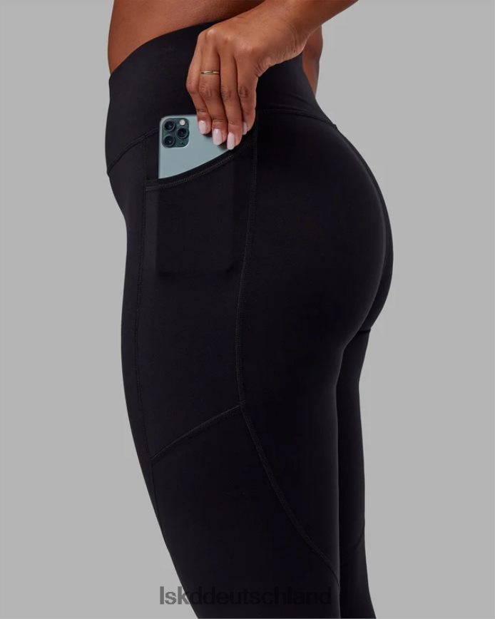 Frauen LSKD Rip-Leggings in voller Länge – Schwarz-Schwarz Bekleidung VD2NLV540