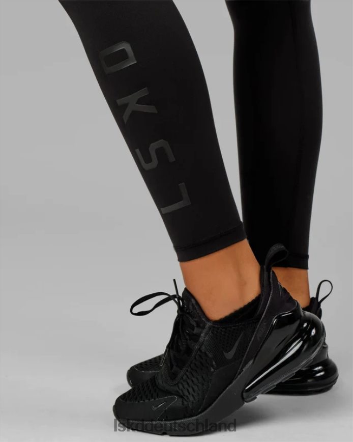 Frauen LSKD Rip-Leggings in voller Länge – Schwarz-Schwarz Bekleidung VD2NLV540