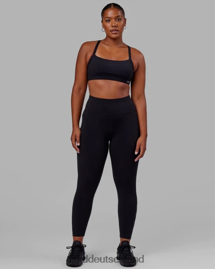 Frauen LSKD Rip-Leggings in voller Länge – Schwarz-Schwarz Bekleidung VD2NLV540