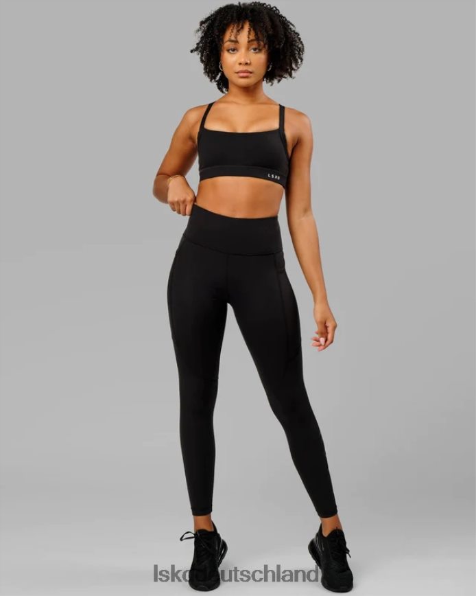 Frauen LSKD Rip-Leggings in voller Länge – Schwarz-Schwarz Bekleidung VD2NLV540