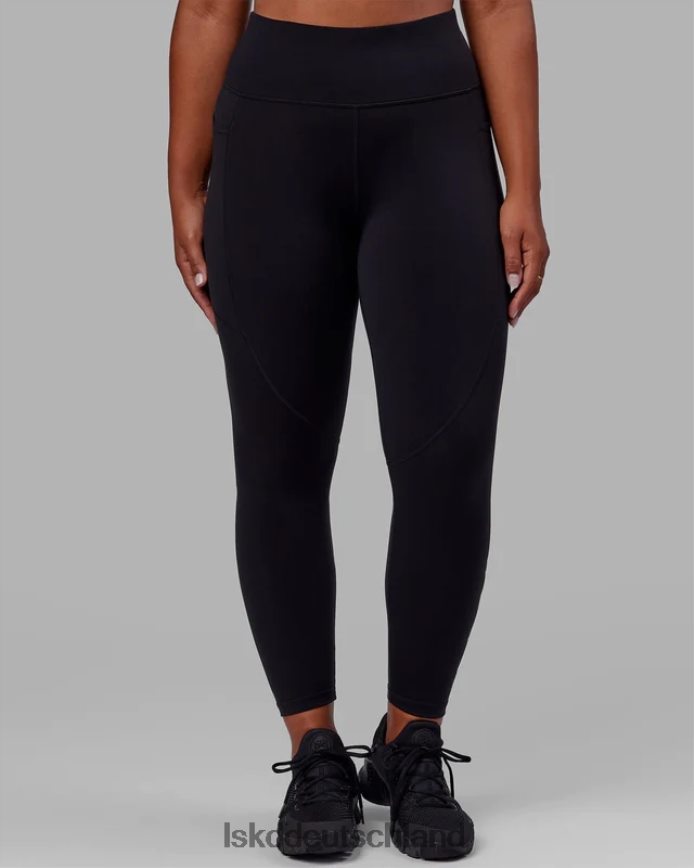 Frauen LSKD Rip-Leggings in voller Länge – Schwarz-Schwarz Bekleidung VD2NLV540