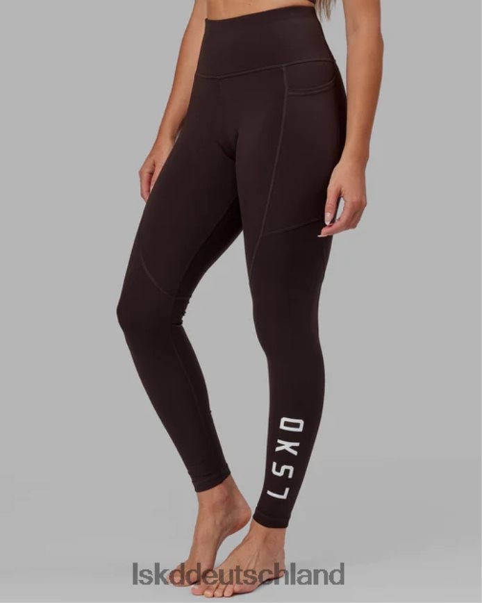 Frauen LSKD Rip-Leggings in voller Länge – dunkles Walnussholz Bekleidung VD2NLV517