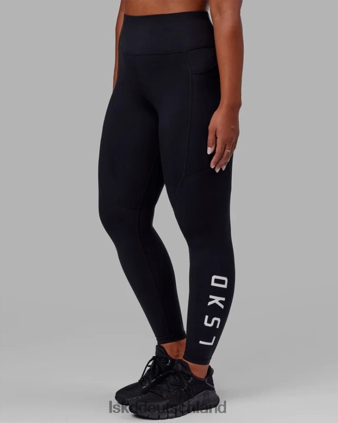 Frauen LSKD Rip-Leggings in voller Länge – schwarz-weiß Bekleidung VD2NLV531