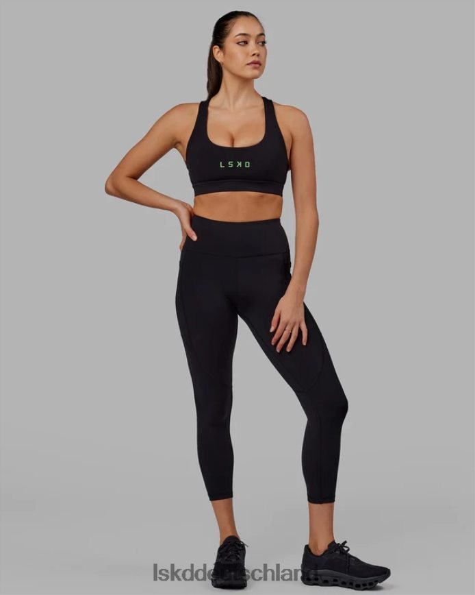 Frauen LSKD Rips-Leggings in 7/8-Länge – Schwarz-Apfel-Minze Bekleidung VD2NLV612