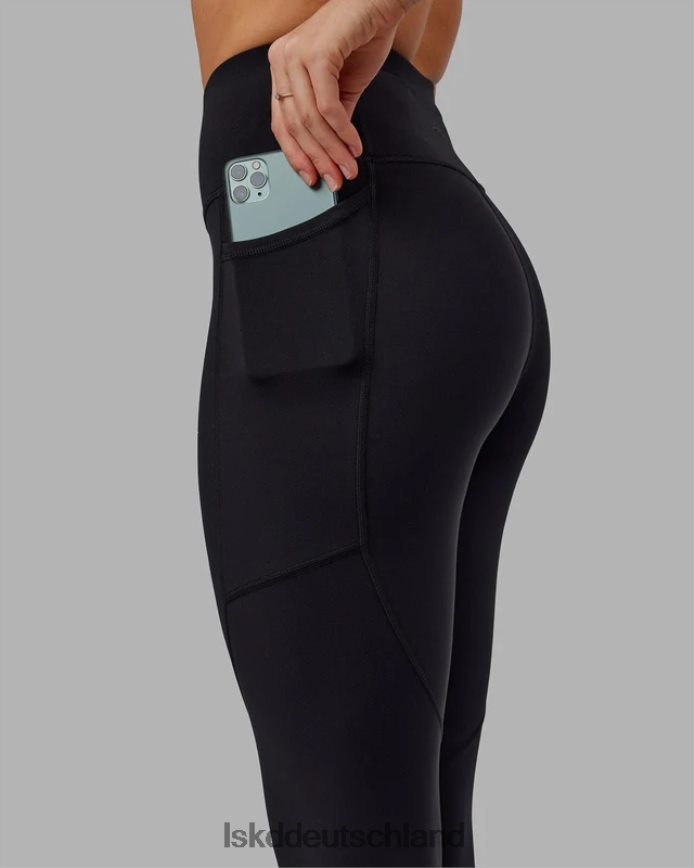 Frauen LSKD Rips-Leggings in 7/8-Länge – Schwarz-Azurblau Bekleidung VD2NLV592