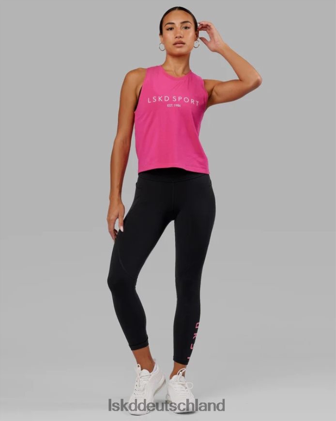 Frauen LSKD Rips-Leggings in 7/8-Länge – Schwarz-Flamingo Bekleidung VD2NLV622