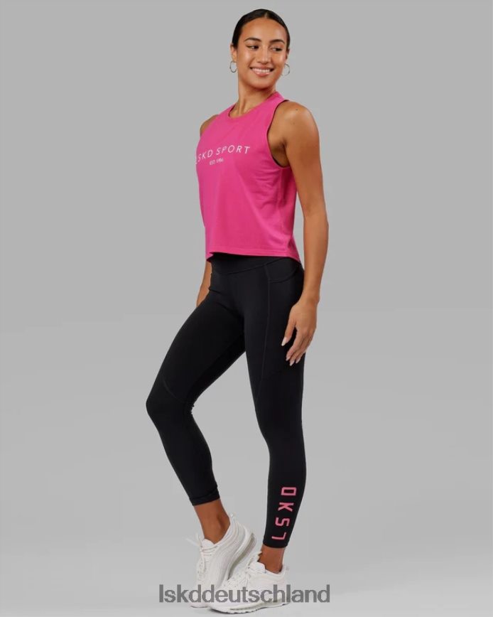 Frauen LSKD Rips-Leggings in 7/8-Länge – Schwarz-Flamingo Bekleidung VD2NLV622