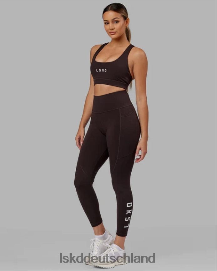 Frauen LSKD Rips-Leggings in 7/8-Länge – dunkles Walnussholz Bekleidung VD2NLV516