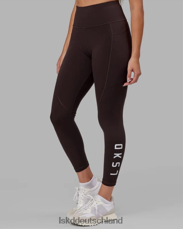 Frauen LSKD Rips-Leggings in 7/8-Länge – dunkles Walnussholz Bekleidung VD2NLV516