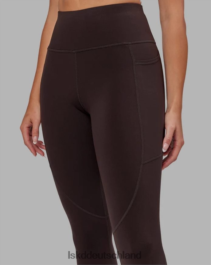 Frauen LSKD Rips-Leggings in 7/8-Länge – dunkles Walnussholz Bekleidung VD2NLV516