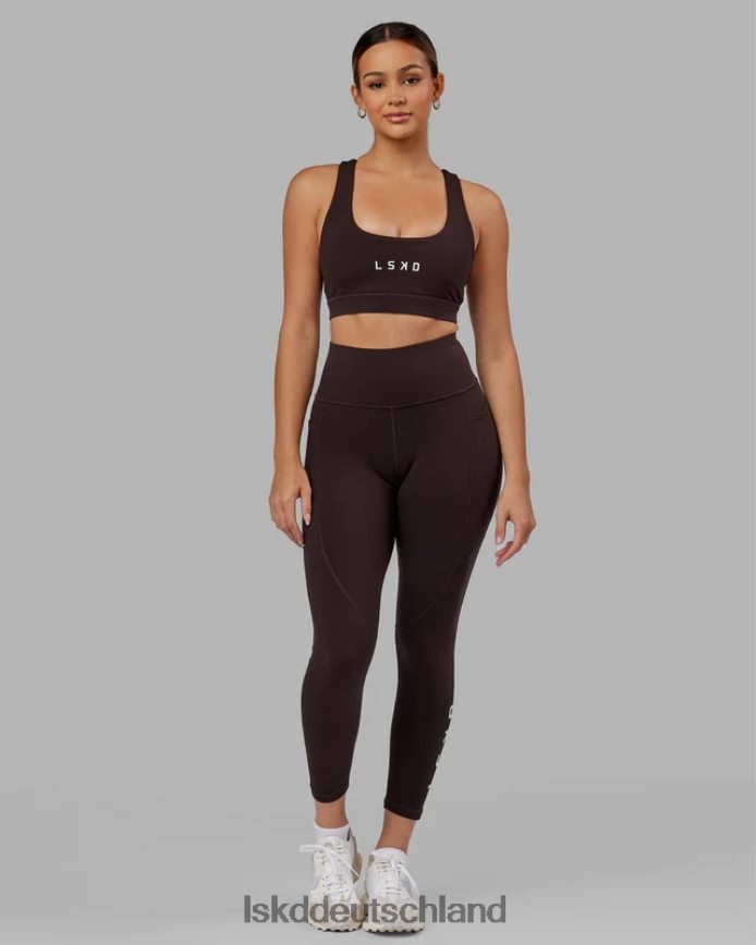 Frauen LSKD Rips-Leggings in 7/8-Länge – dunkles Walnussholz Bekleidung VD2NLV516