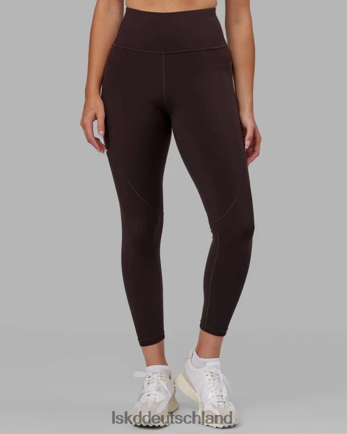 Frauen LSKD Rips-Leggings in 7/8-Länge – dunkles Walnussholz Bekleidung VD2NLV516