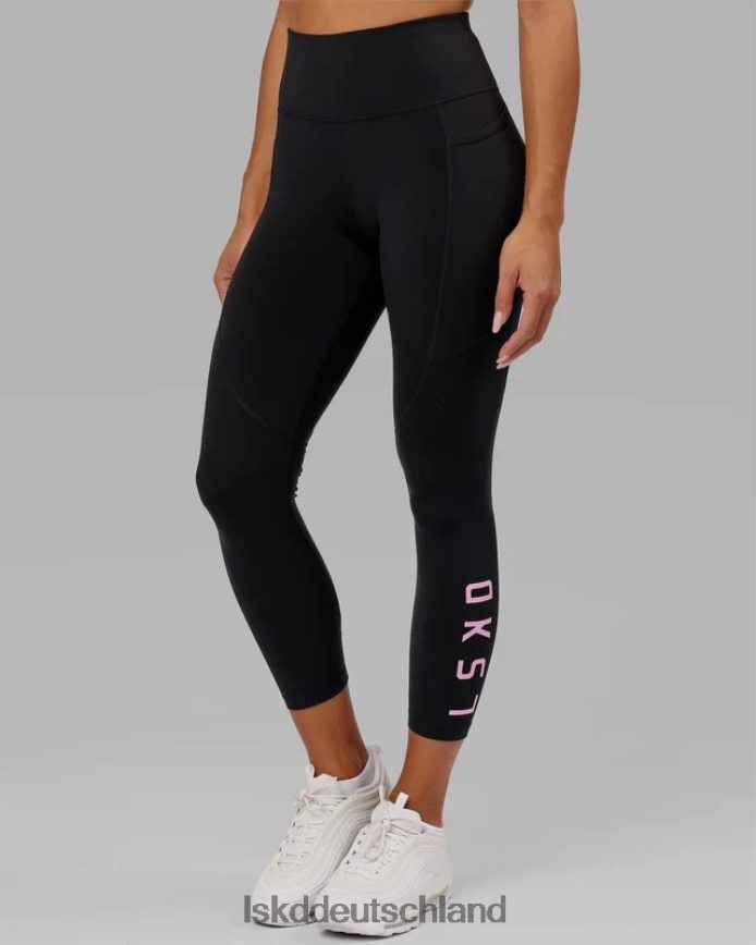 Frauen LSKD Rips-Leggings in 7/8-Länge – schwarz-rosa Zuckerguss Bekleidung VD2NLV664