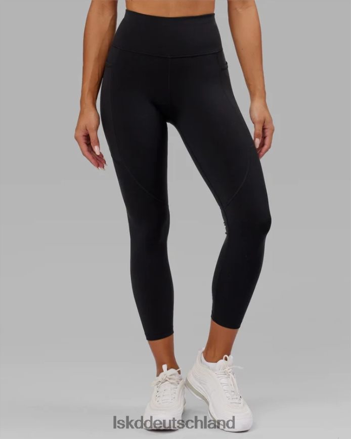 Frauen LSKD Rips-Leggings in 7/8-Länge – schwarz-rosa Zuckerguss Bekleidung VD2NLV664