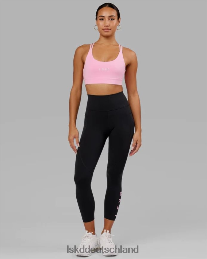 Frauen LSKD Rips-Leggings in 7/8-Länge – schwarz-rosa Zuckerguss Bekleidung VD2NLV664