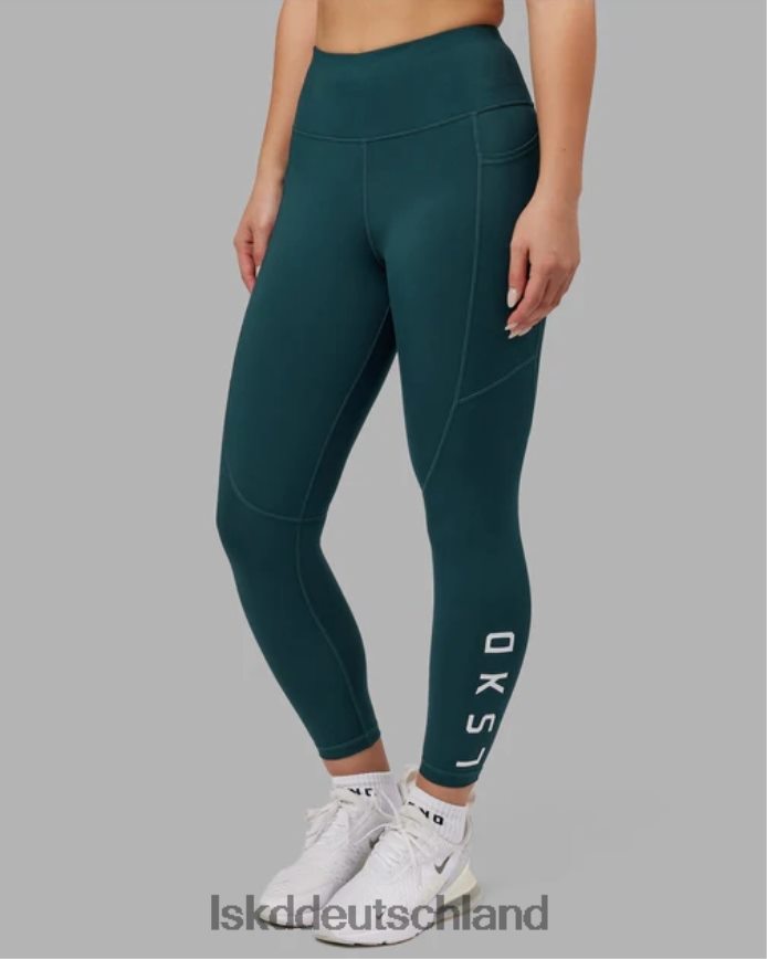 Frauen LSKD Rips-Leggings in 7/8-Länge – tiefes Blaugrün Bekleidung VD2NLV719