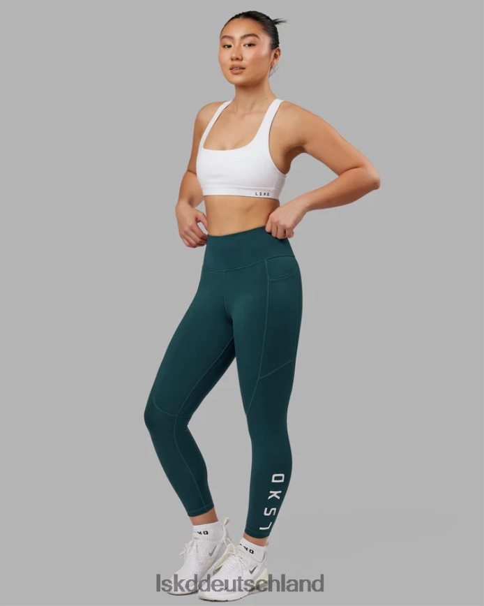 Frauen LSKD Rips-Leggings in 7/8-Länge – tiefes Blaugrün Bekleidung VD2NLV719
