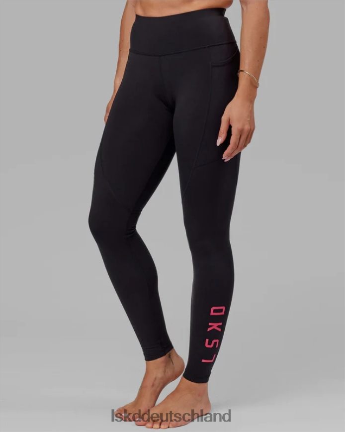 Frauen LSKD X-lange Rep-Leggings – Schwarz-Boysenberry Bekleidung VD2NLV724