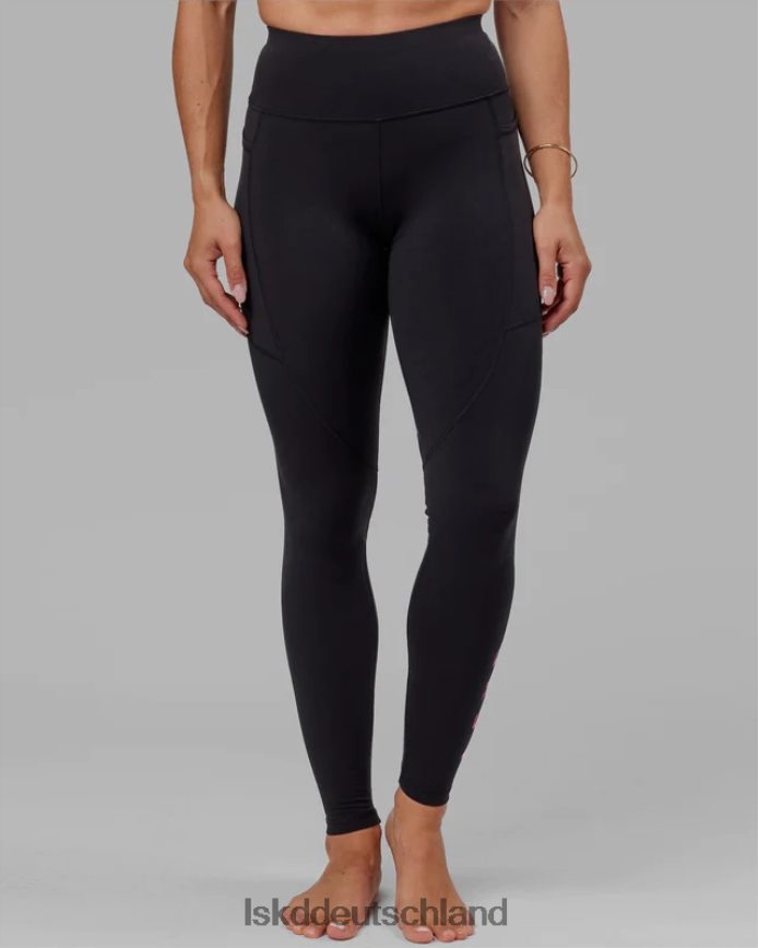 Frauen LSKD X-lange Rep-Leggings – Schwarz-Boysenberry Bekleidung VD2NLV724