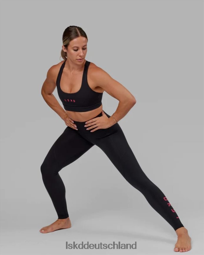 Frauen LSKD X-lange Rep-Leggings – Schwarz-Boysenberry Bekleidung VD2NLV724