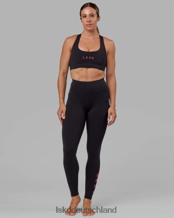 Frauen LSKD X-lange Rep-Leggings – Schwarz-Boysenberry Bekleidung VD2NLV724