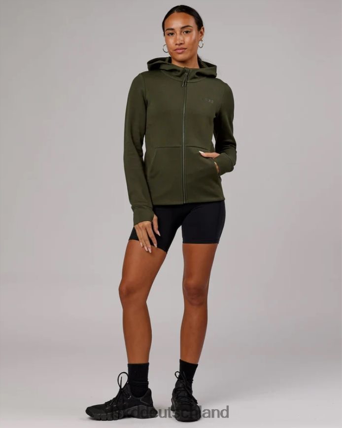 Frauen LSKD Athlet Forged Fleece-Kapuzenpullover mit Reißverschluss – Forest Night Bekleidung VD2NLV348