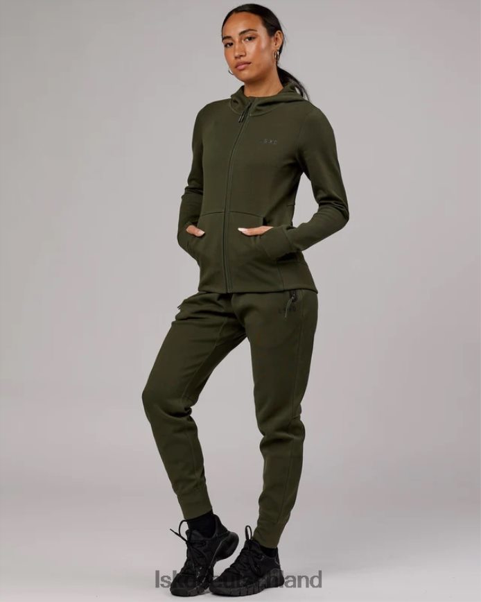 Frauen LSKD Athlet Forged Fleece-Kapuzenpullover mit Reißverschluss – Forest Night Bekleidung VD2NLV348