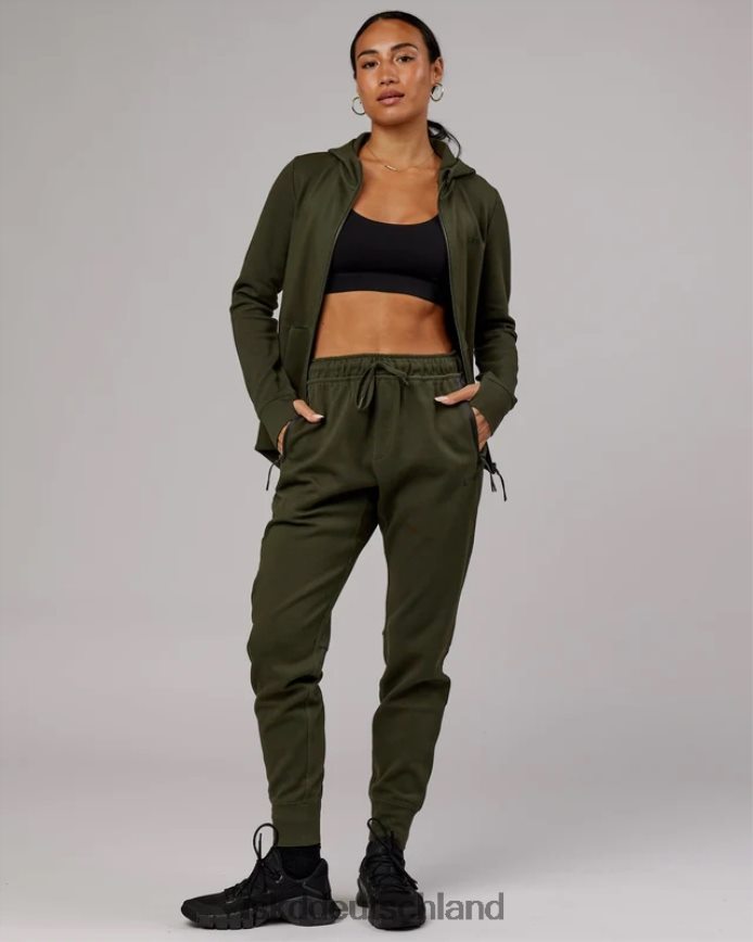 Frauen LSKD Athlet Forged Fleece-Kapuzenpullover mit Reißverschluss – Forest Night Bekleidung VD2NLV348