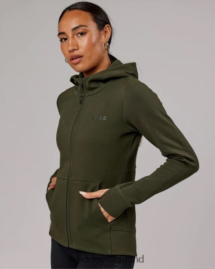 Frauen LSKD Athlet Forged Fleece-Kapuzenpullover mit Reißverschluss – Forest Night Bekleidung VD2NLV348